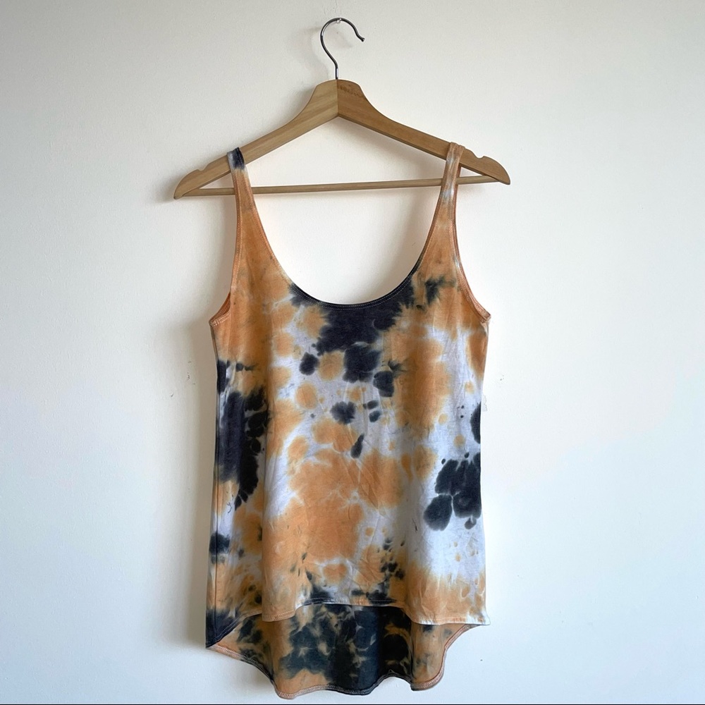 Tie Dye Tank Top with High Low Hem